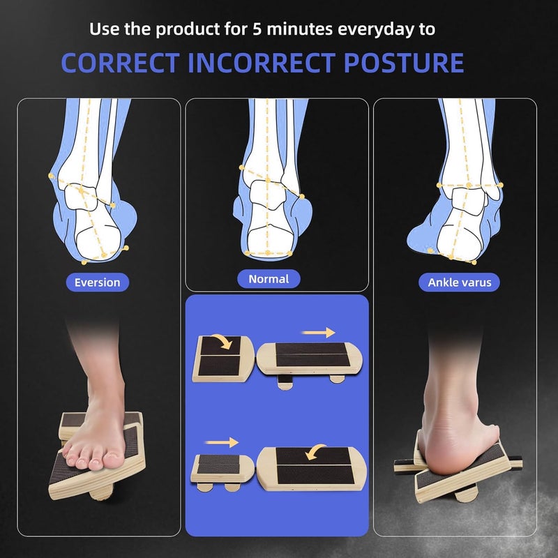 Juoe Balance Board Wobble Board for Adults and Kids - Anti-Slip 350LBS Balance Board for Physical Therapy,Balance Training,Posture Correction,Standing Desk Core Strength Wooden Balance Rocker Board - Image 5